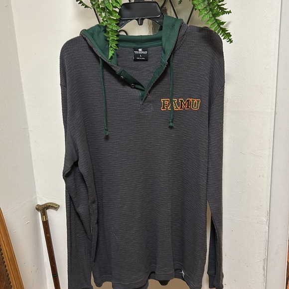 NWT FAMU Rattlers Colosseum Dujour Ralgan Long Sleeve Henley Hoodie T-shirt - Picture 2 of 7